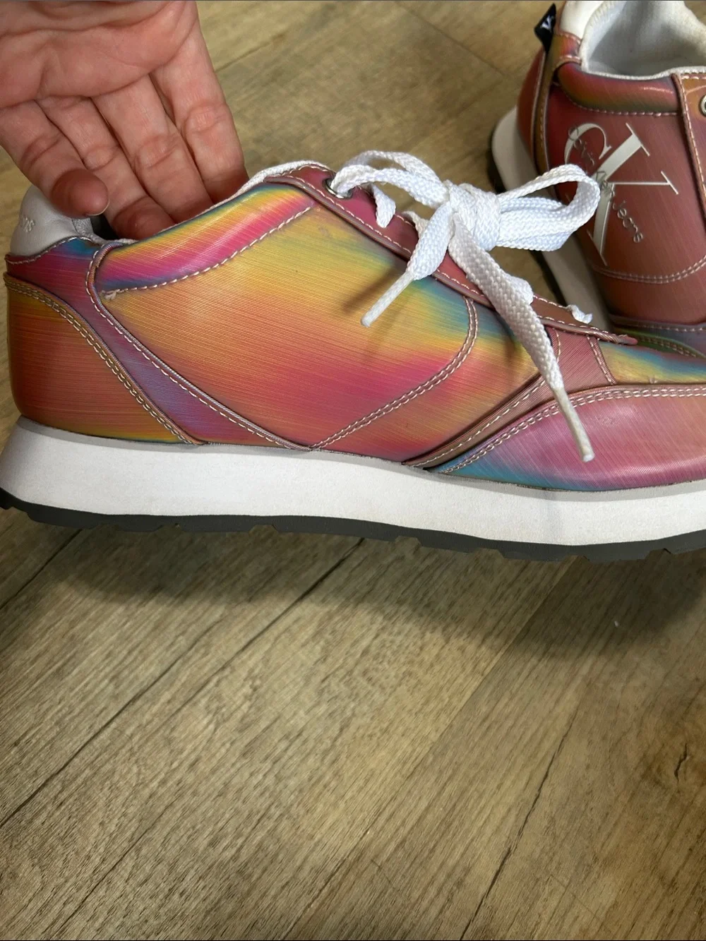 Calvin Klein Jeans Multicolor Iridescent Lace-Up Sneakers